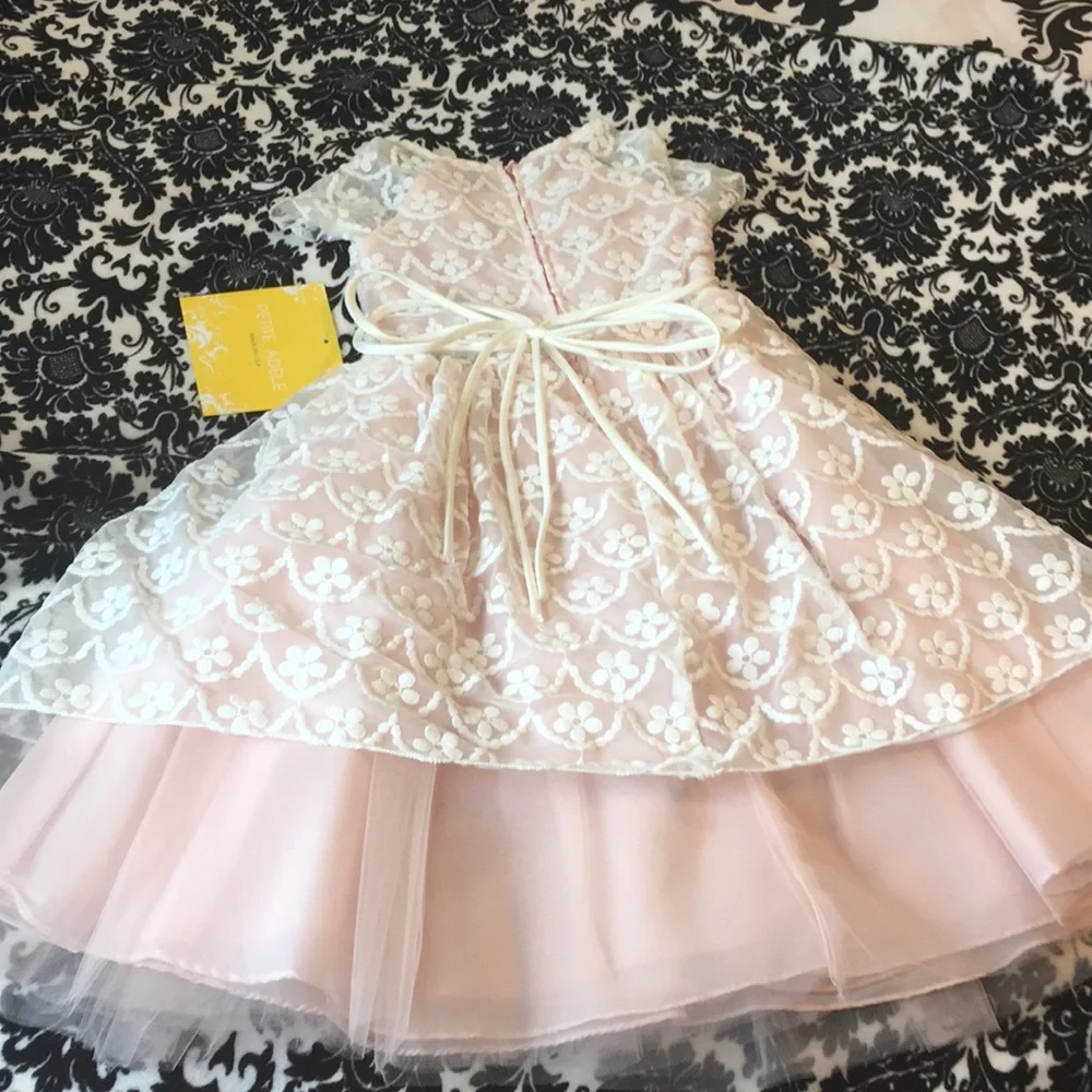 Petite Adele gorgeous lace overlay dress girl 3-4 - Picture 8 of 12